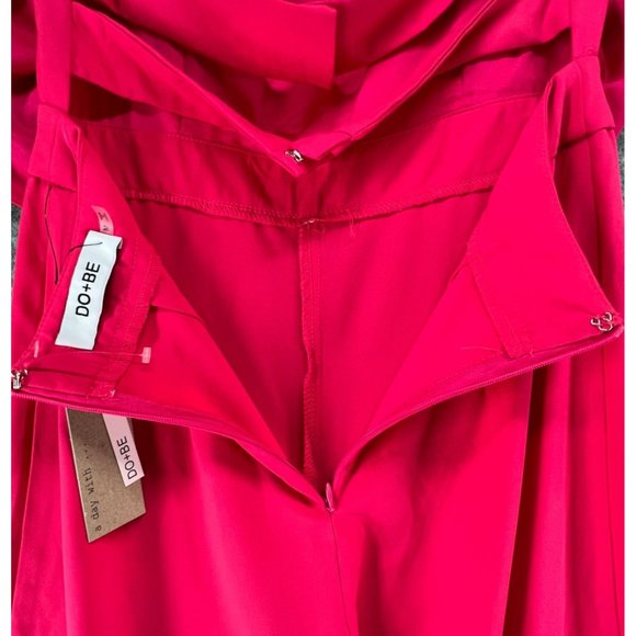 DO + BE Womens All My Life Jumpsuit Size M Pink Strapless Ruffle Wide Leg NEW - Picture 6 of 15